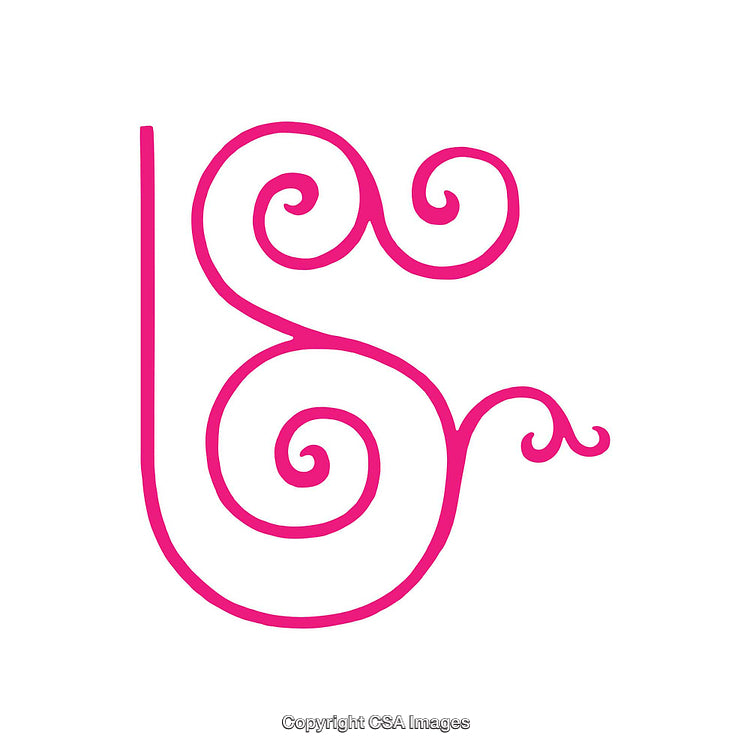 Elegant Pink Ornamental Design With Swirling Lines on White Background
