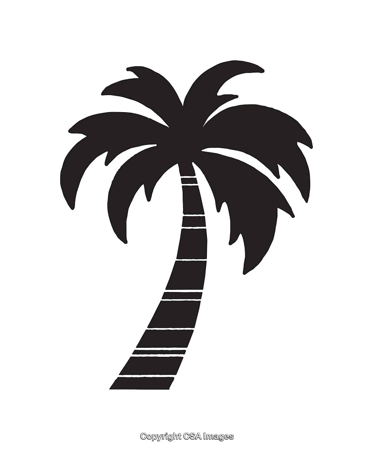 Black and White Palm Tree Illustration in Minimalist Design Style