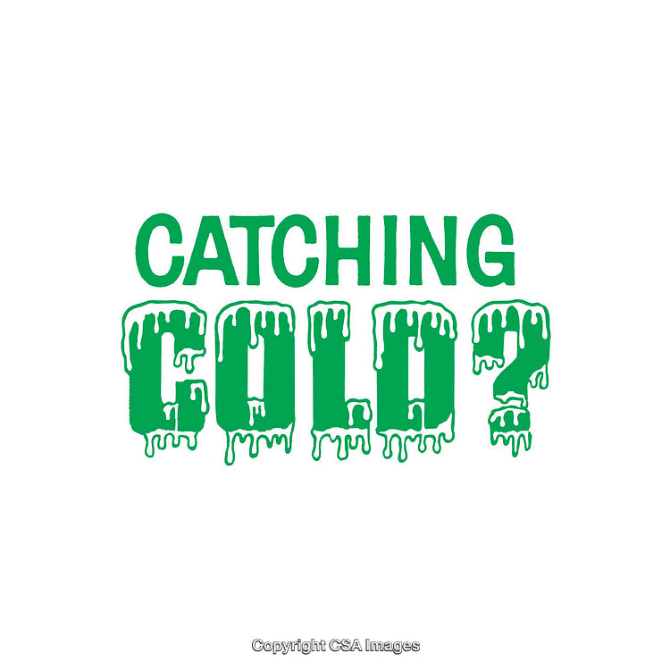 Catching Cold Text Design with Melting Dripping Font in Green