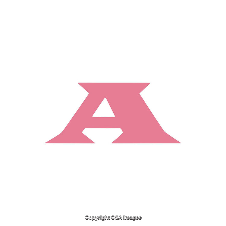 Pink Letter A in Bold Typography on White Background