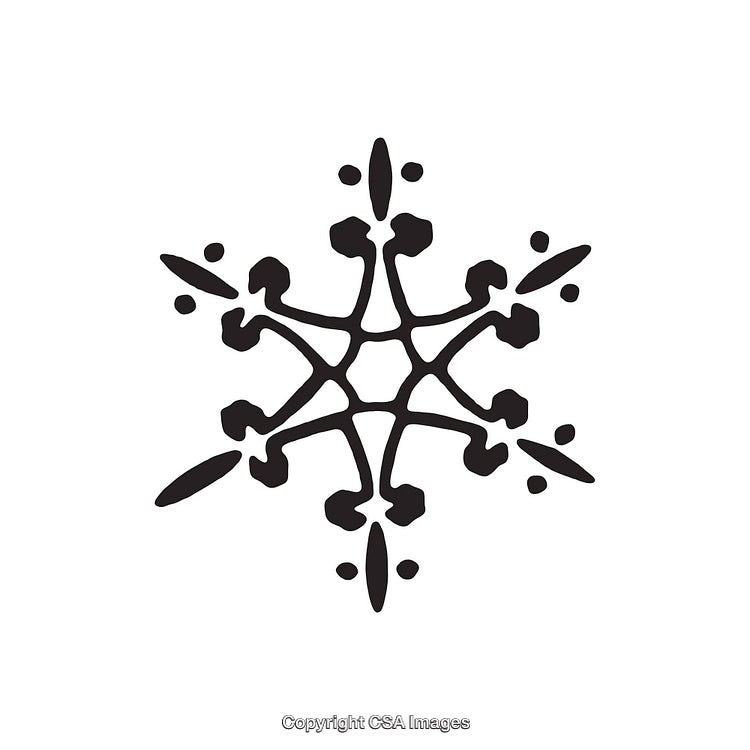 Graceful Black Snowflake-Inspired Shape with Intricate Design
