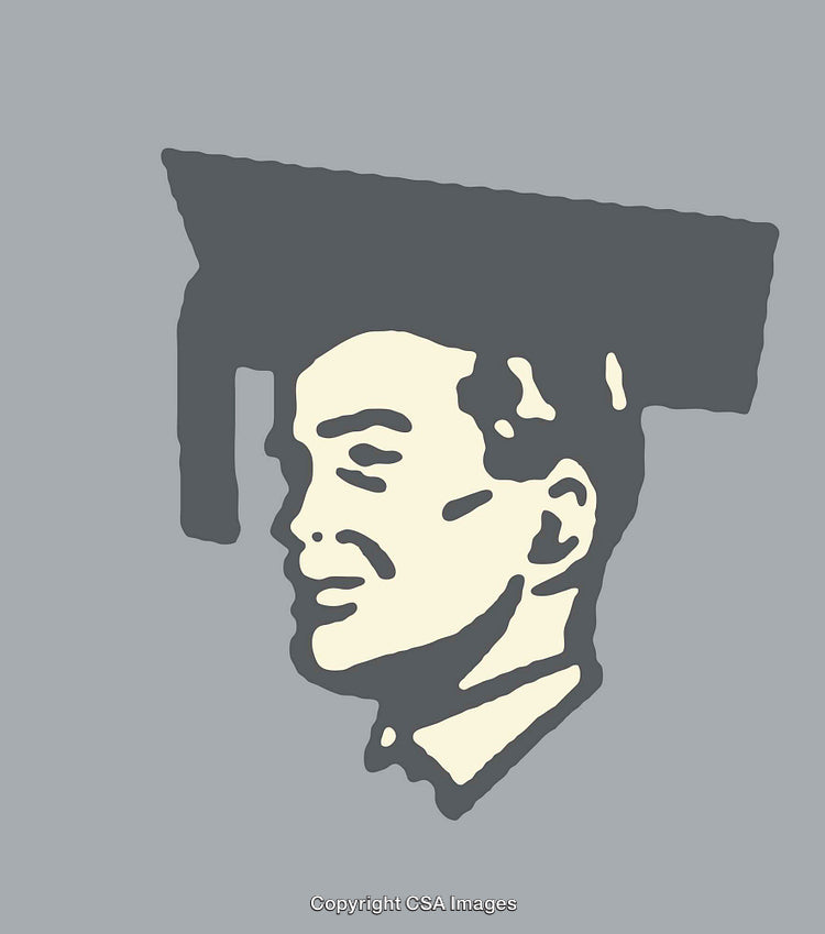 Simplistic Artwork of a Graduate in a Graduation Cap