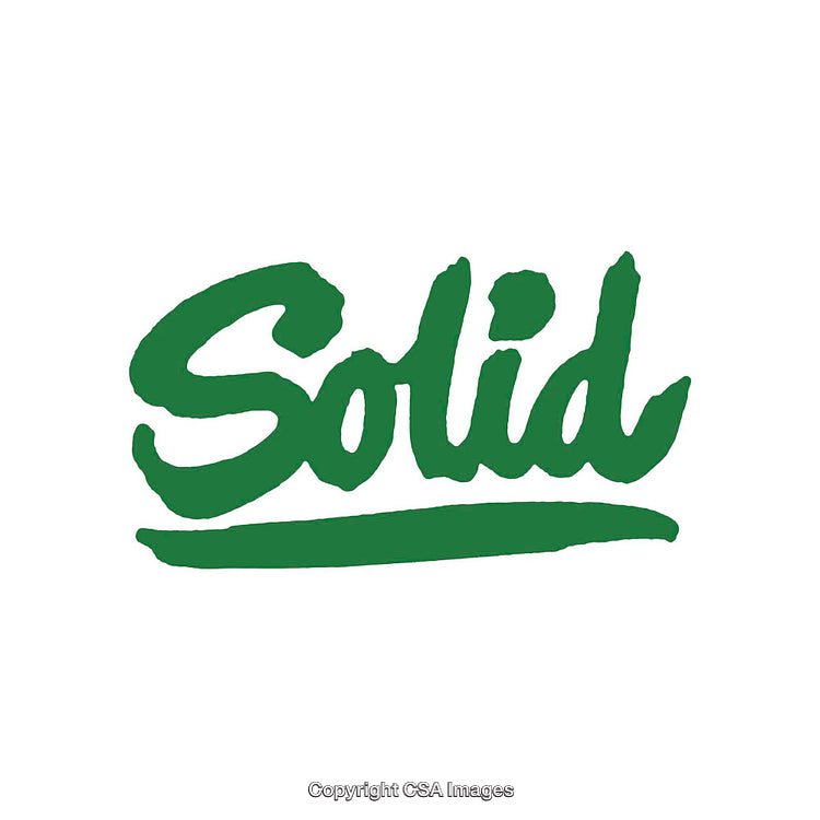 Green Stylized Solid Word with Underline on White Background