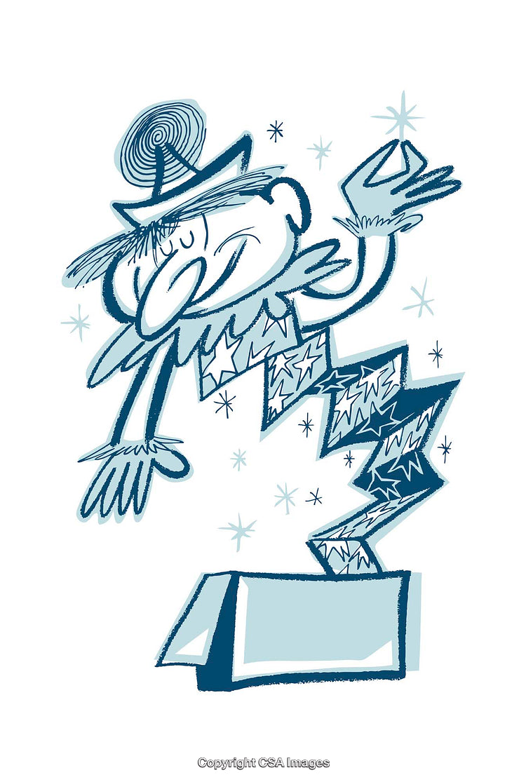 Whimsical Cartoon Character Emerging from a Decorative Jack-in-the-Box