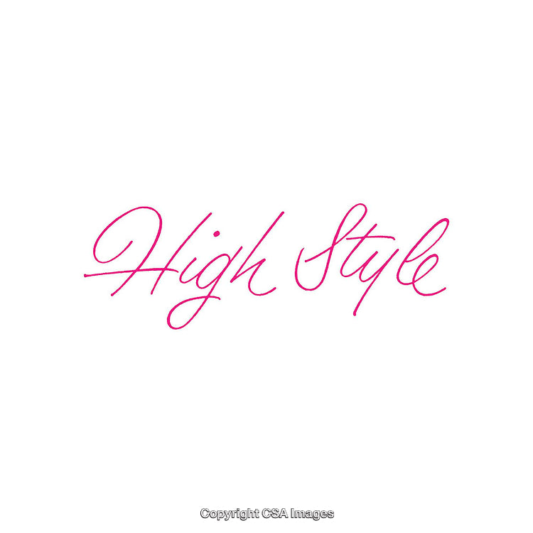 Elegant Pink Script Text on White Background Emphasizing High Style