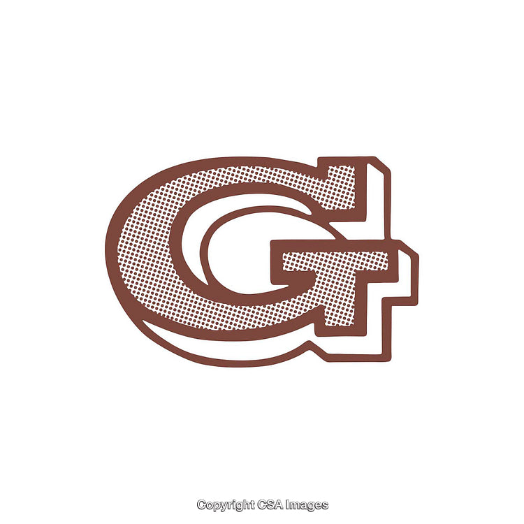 Stylized Brown Letter G Icon with Retro Design Style