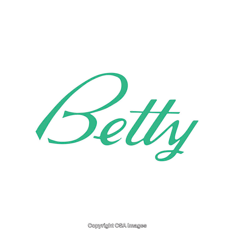 Stylish Green Handwritten Script Font Design Featuring the Name Betty