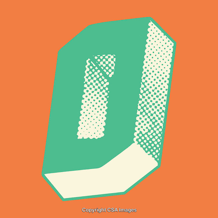 Abstract Minimalist Illustration of the Letter 'O' in Green and Orange