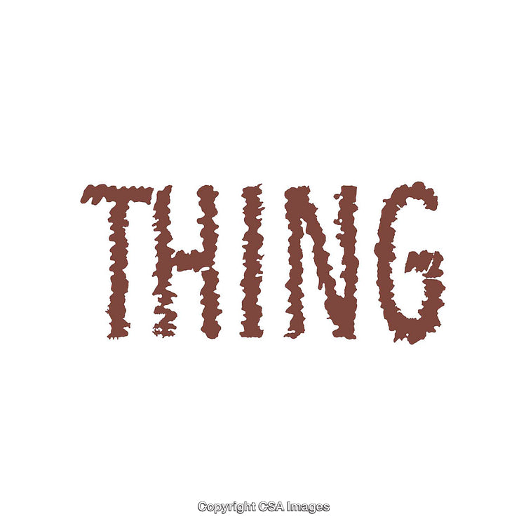 Text Illustration Featuring Word Thing in Stylized Brown Letters