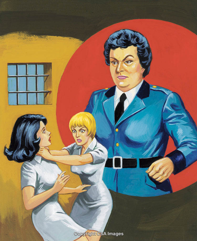 Intense Scene Depicting Conflict Between Two Women With a Watching Authority Figure