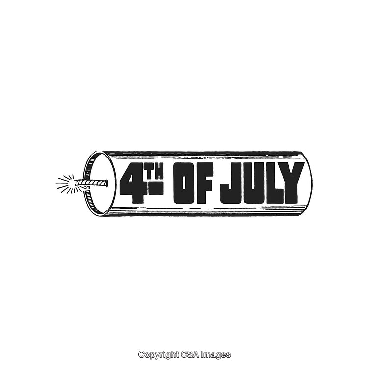 Illustration Depicting Fourth of July Theme with a Firecracker Design