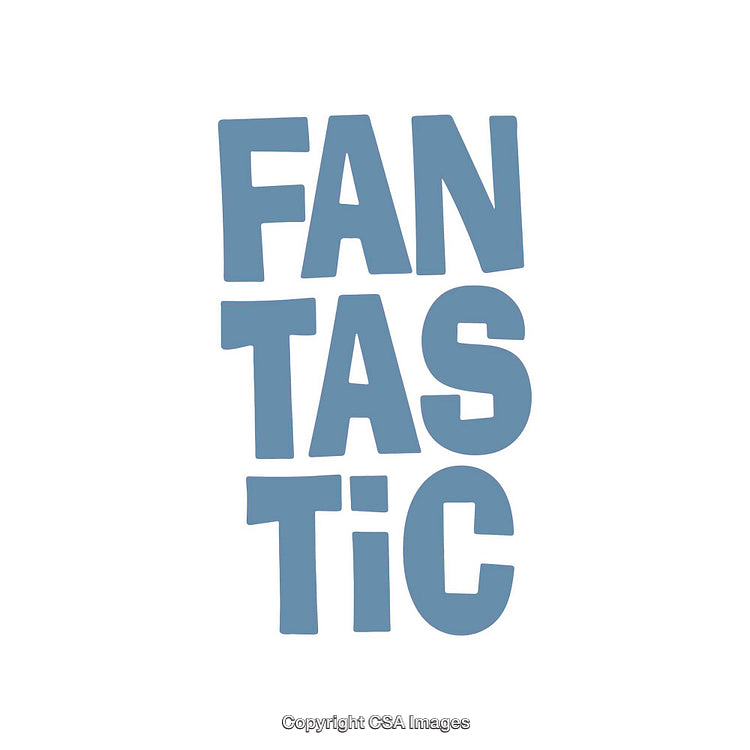 Blue Text Illustration Featuring The Word 'Fantastic' in A Bold Font