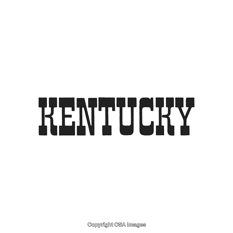 Stylized Text Design Featuring Kentucky in Bold Display Font on White Background
