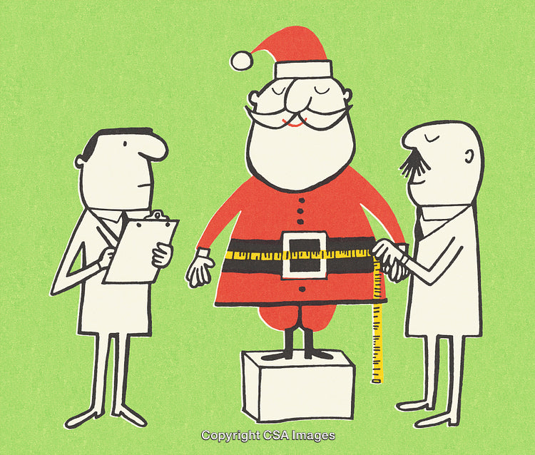Santa Claus Measured by Tailors for Christmas Costume Preparation
