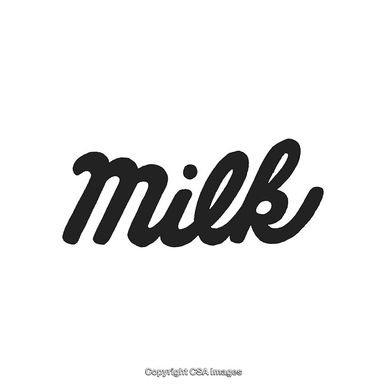 Stylized Milk Typography in Bold Black on White Background