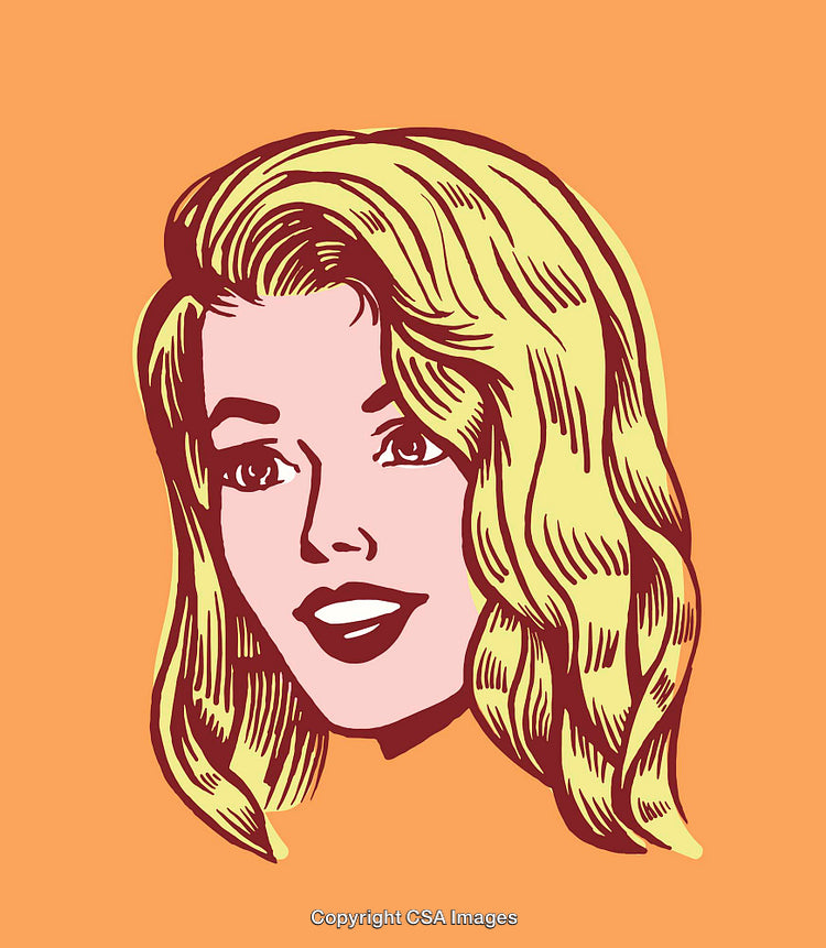 Close-Up Portrait of Smiling Woman in Colorful Pop Art Style