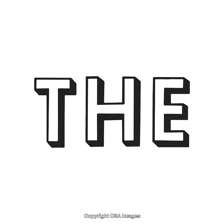 Bold Black and White Graphic Typography Design Isolated on White Background