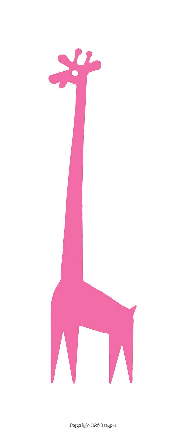 Minimalistic Pink Giraffe Silhouette on a White Background