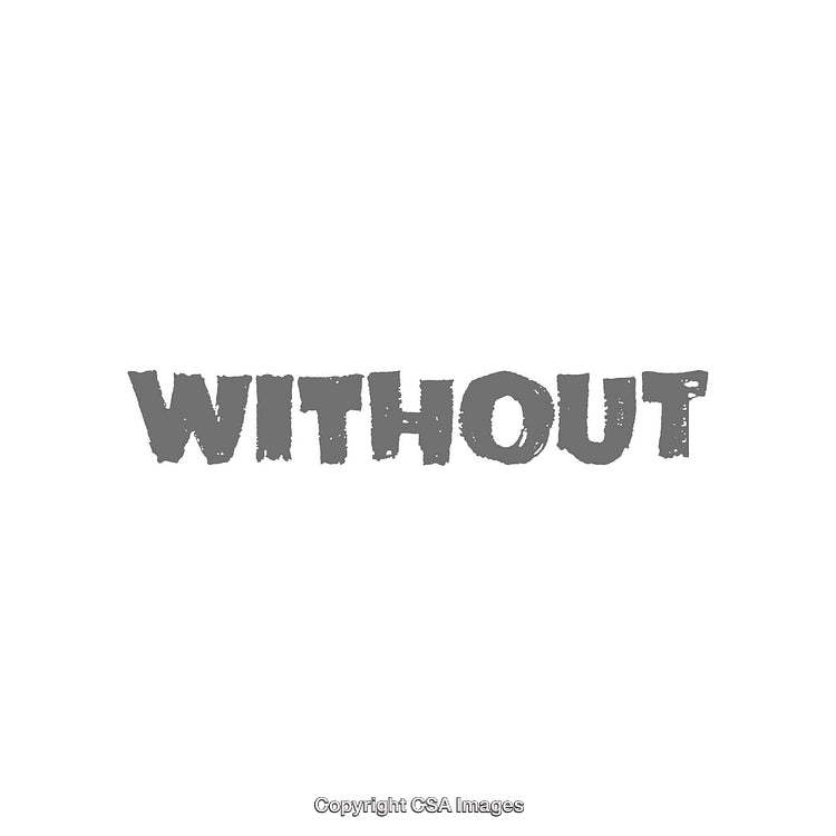 Grunge Styled Word Without in Bold Gray Text on White Background