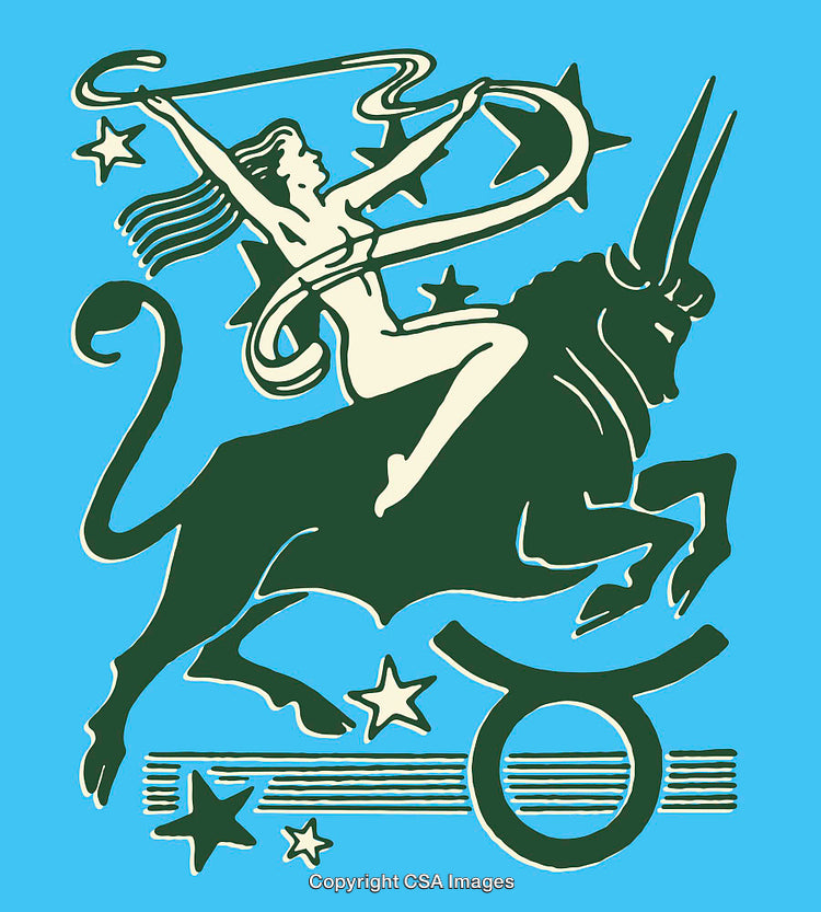 Artistic Illustration of Taurus Zodiac Symbol With Mythical Rider