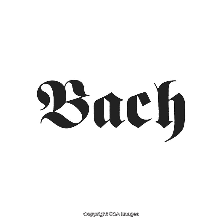 Elegant Gothic Script Text Design Featuring the Word 'Bach'