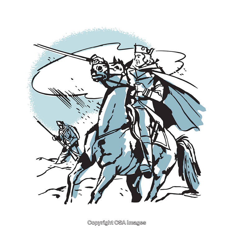 Medieval Knight Riding a Horse in a Snappy Illustration Style