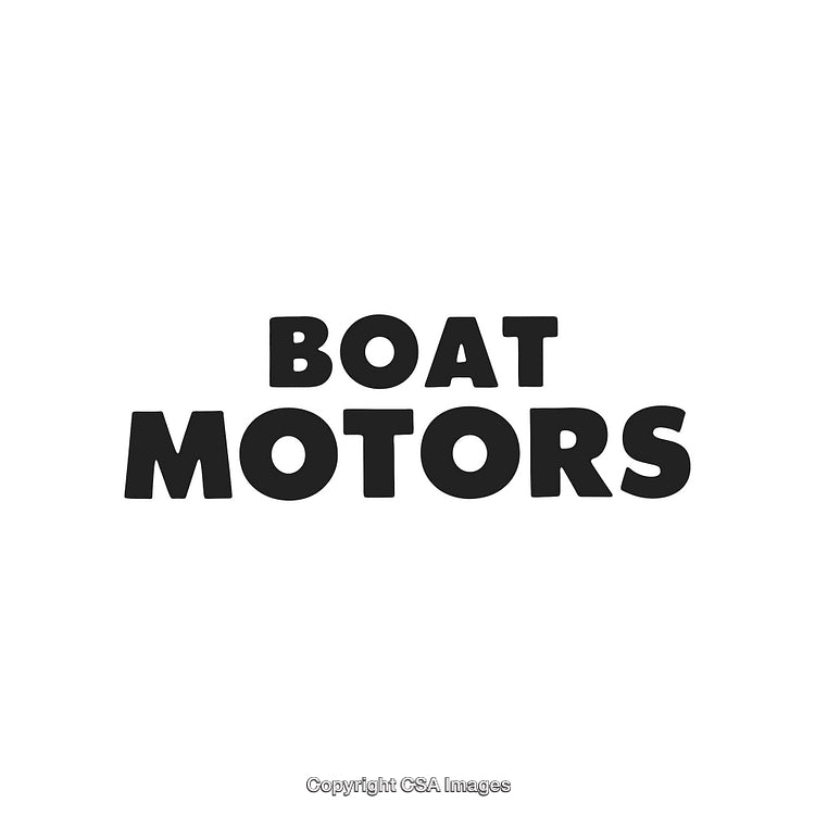 Bold Black Text Featuring 'Boat Motors' on White Background