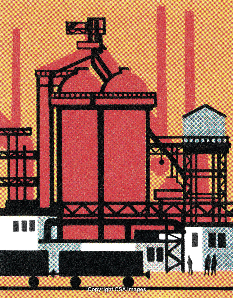 Factory with Storage Silos