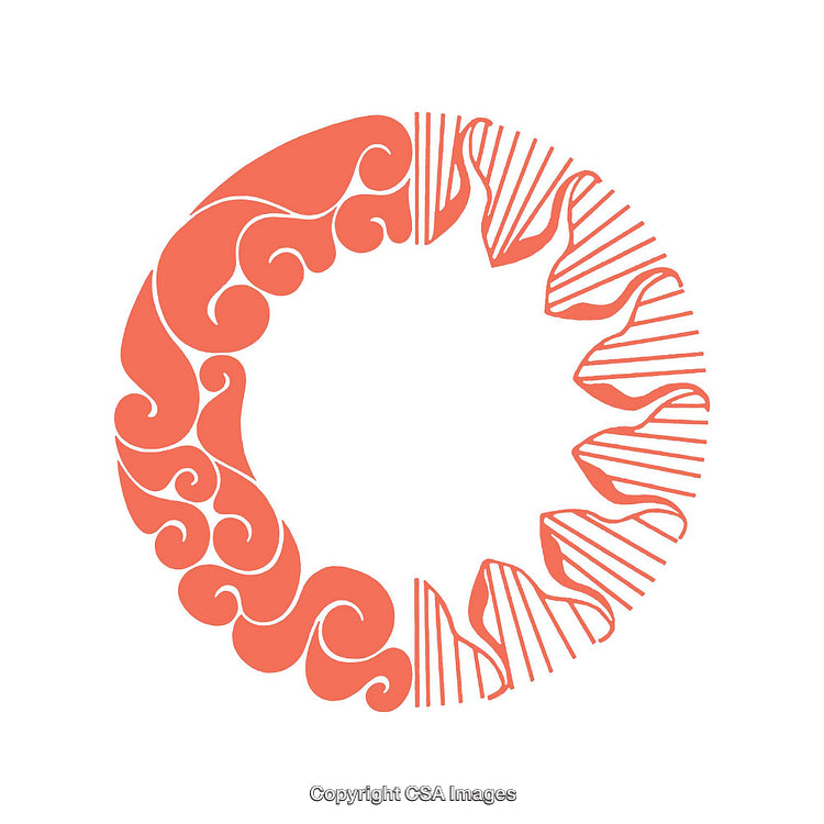 Creative Abstract Circle Design with Unique Warm-Colored Patterns