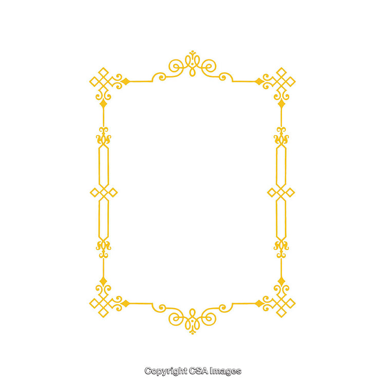 Elegant Gold Ornate Frame on White Background for Invitations or Cards