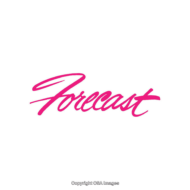 Stylized Pink Text Displaying the Word 'Forecast' on White Background