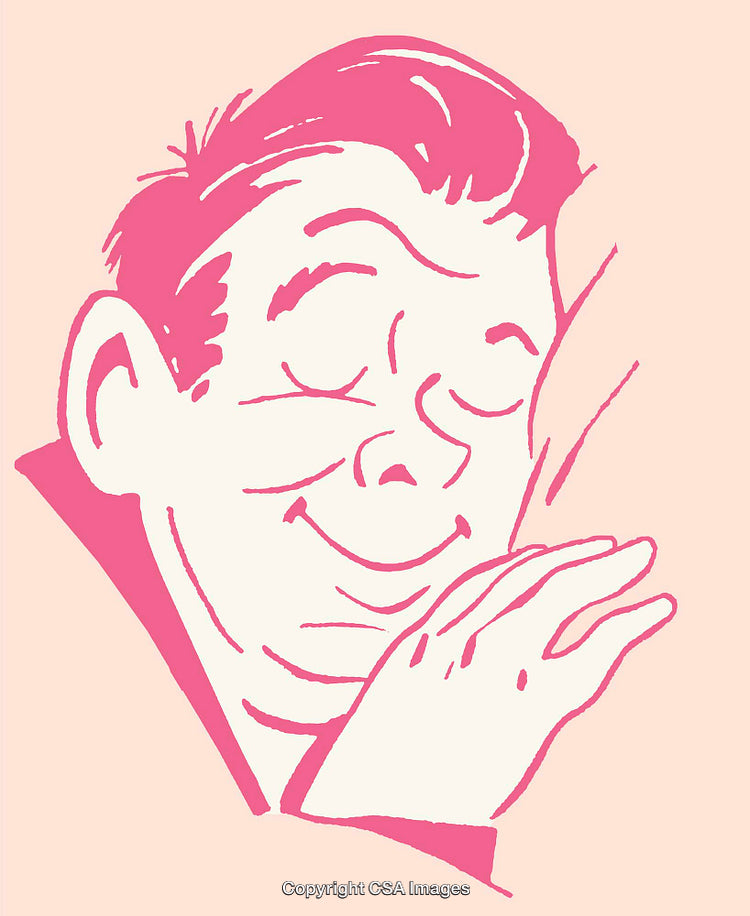 Smiling Individual Resting Peacefully in Stylish Line Art Illustration