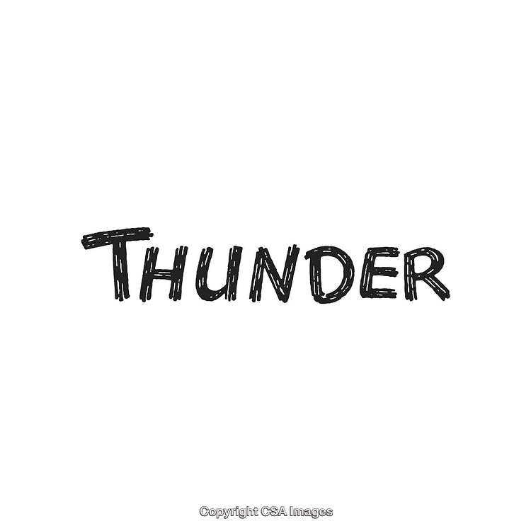 Handwritten 'Thunder' Text with Artistic Style on White Background