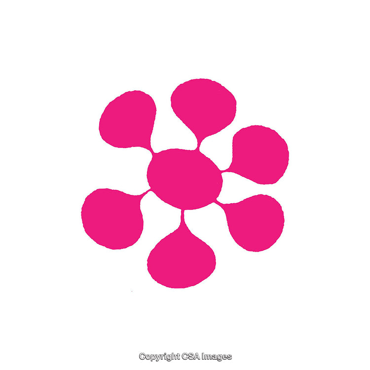 Pink Abstract Floral Shape Design on a White Background