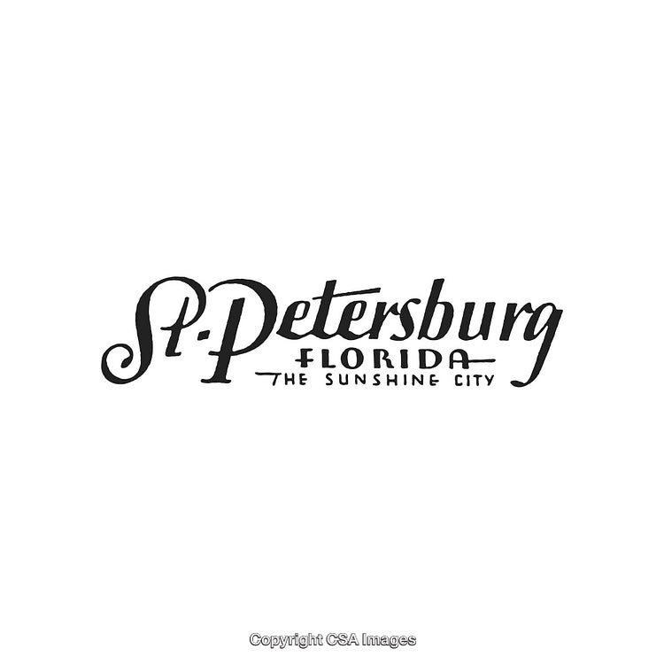 Vintage Design of St. Petersburg Florida Featuring the Sunshine City Theme