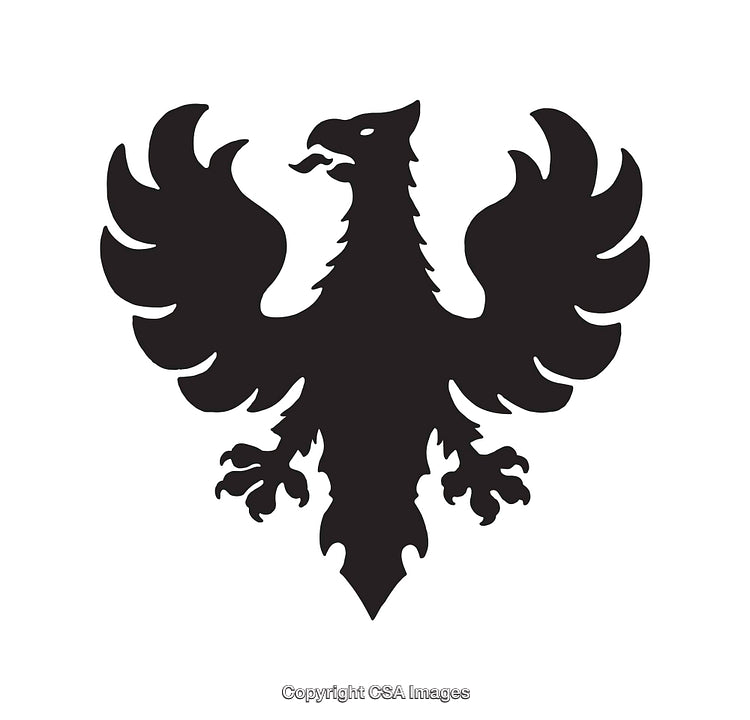 Elegant Black Silhouette of a Heraldic Bird Emblem