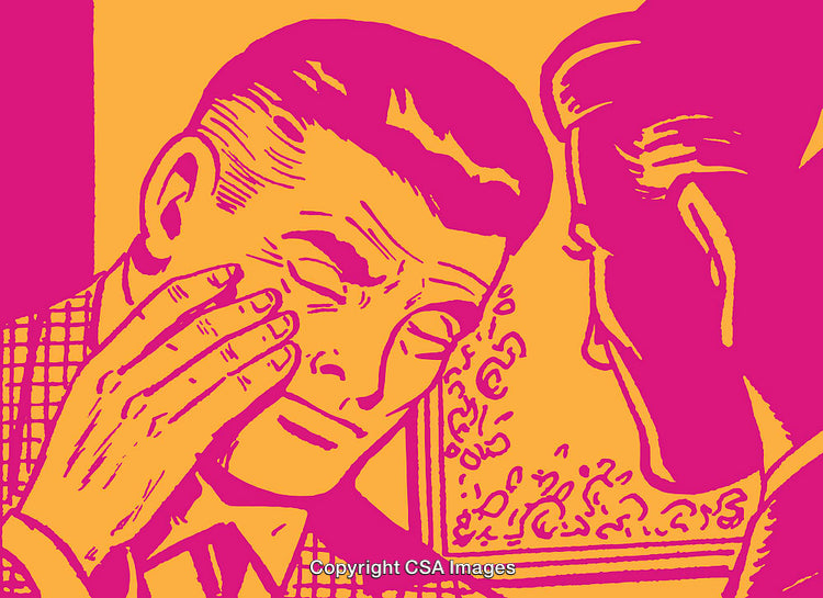 Retro Pop Art Illustration of a Man in a Reflective Introspective Mood