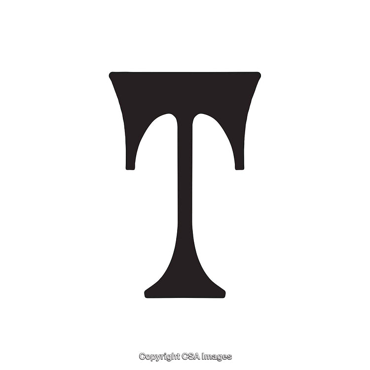 Black Silhouette of the Letter T in A Serif Font Style