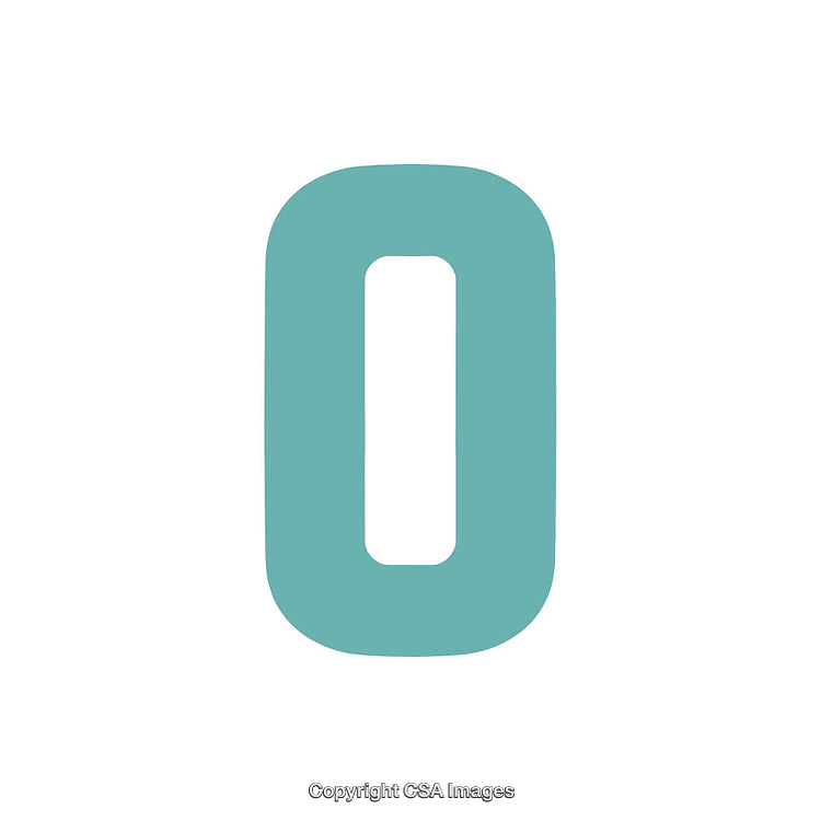 Light Blue Letter O Isolated on White Background