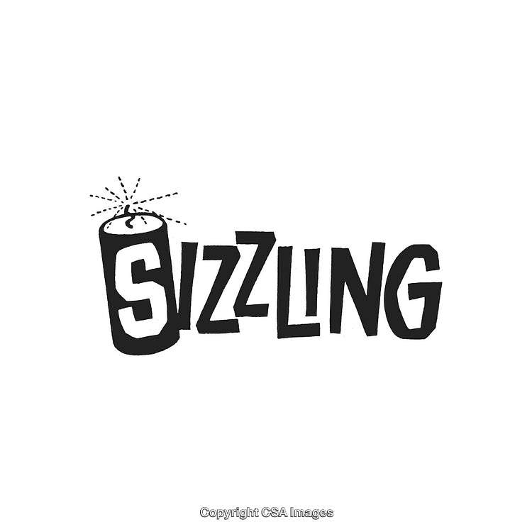Creative Typography Design Featuring the Word Sizzling With Fireworks Effect