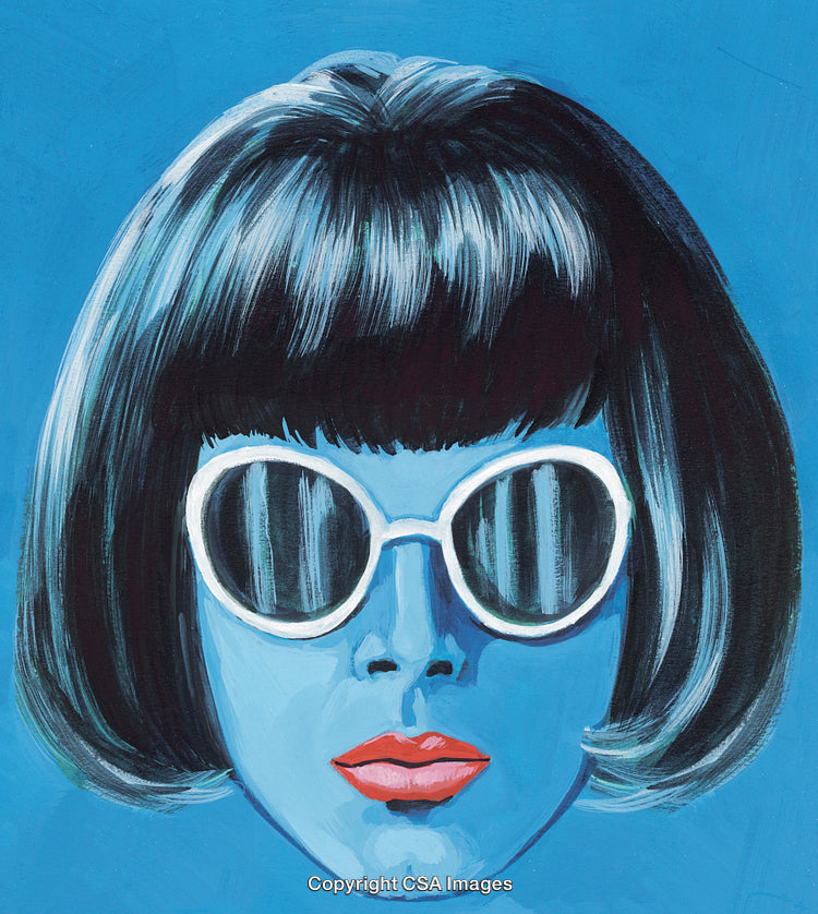 Contemporary Stylized Portrait With Retro Sunglasses and Vibrant Colors
