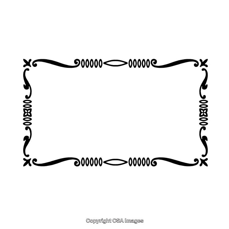 Elegant Black and White Decorative Border with Ornamental Elements