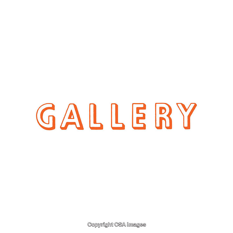Orange Bold Text Spelling 'Gallery' on a White Background