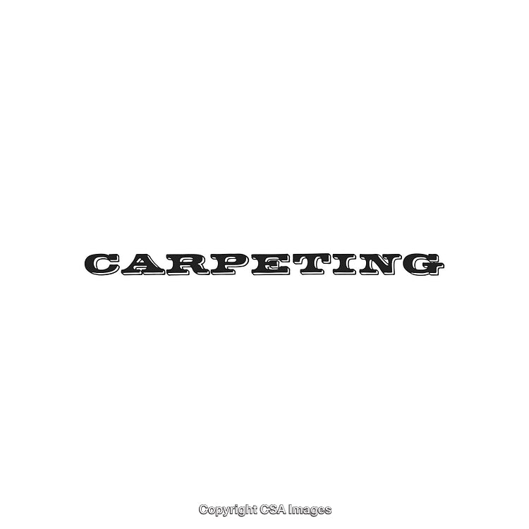 Carpeting Text with Bold Typeface on White Background for Advertisement Design