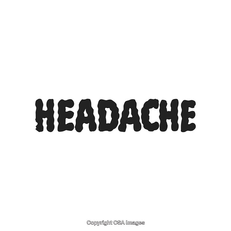Creative Graphic Depicting The Concept of Headache in Playful Bold Text Style