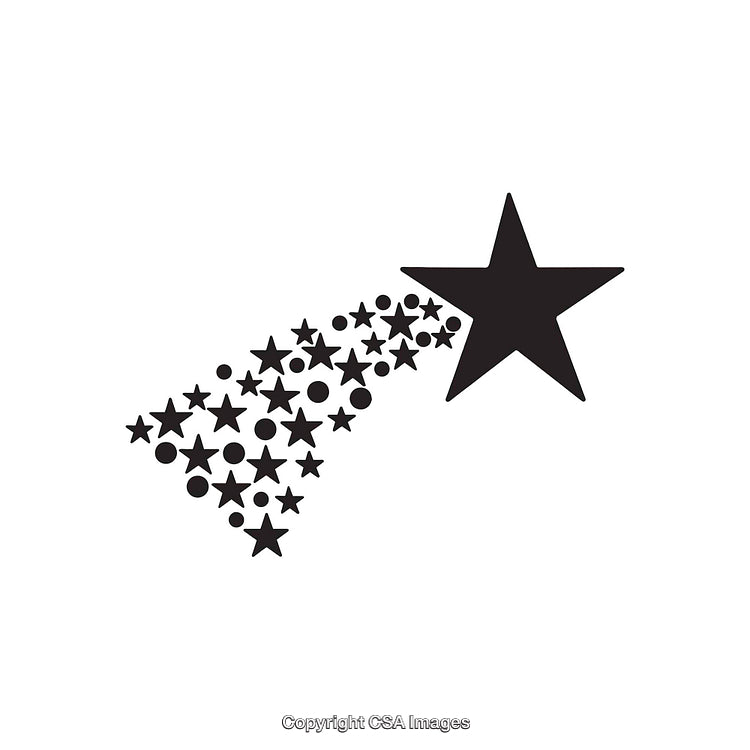 Shooting Star Symbol with Decorative Black and White Elements