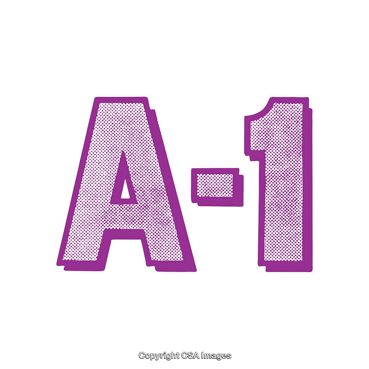 Purple A-1 Halftone Typography on White Background with Vintage Style