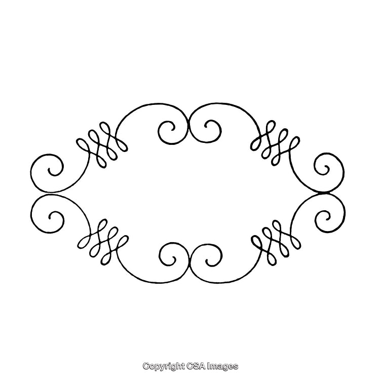 Elegant Black and White Ornamental Frame with Decorative Swirls