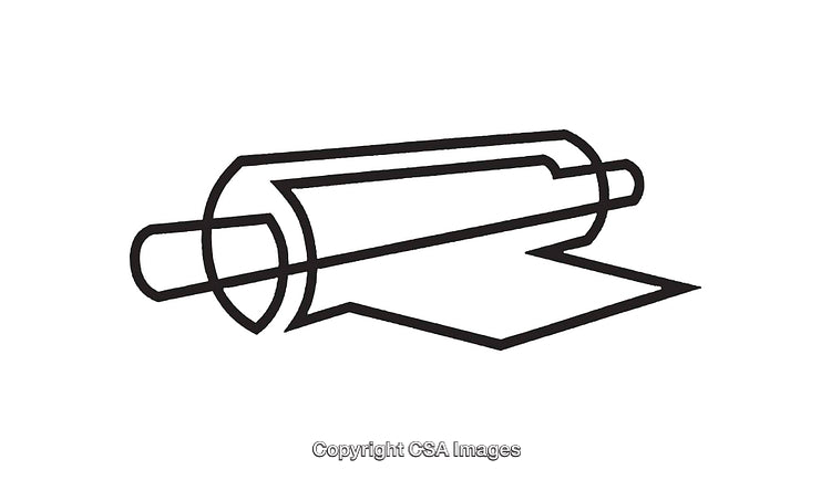 Minimalistic Black and White Icon of a Rolled Material