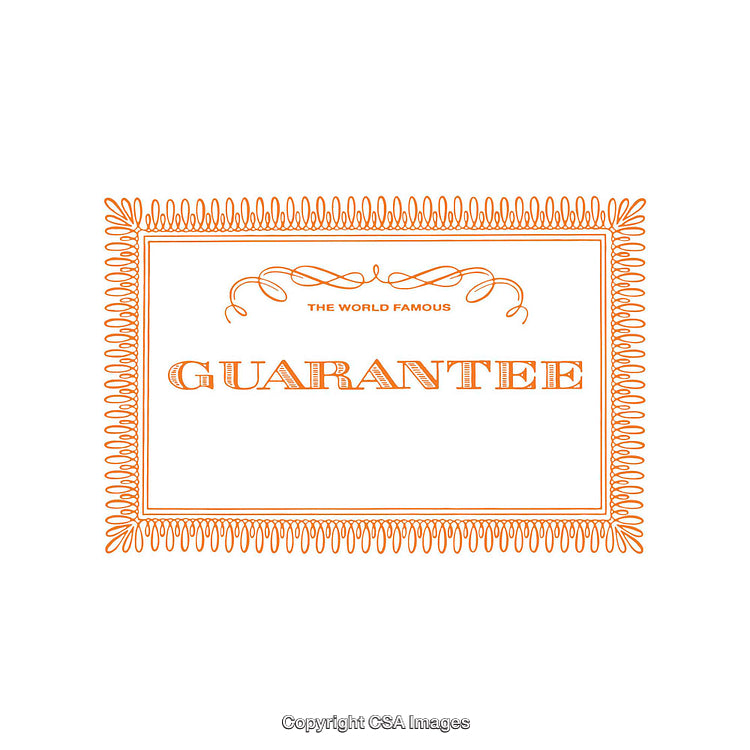 Elegant Certificate Design with Orange Border and Guarantee Text